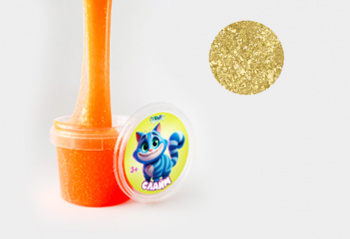 Слайм "Стекло" оранжевый неон с блестками, 90 гр Слайм "Стекло" оранжевый неон с блестками, 90 гр