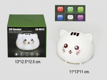 Колонка музыкальная арт. M312 Кот, меняет цвет в кор.