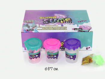 Лизун арт. 202 "Создай лизуна" Прозрачный стакан, блестки в кор.~/720шт./