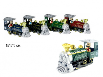 Паровоз на бат. арт. XG879-106 С машинистом свет, звук (12 шт.) шоубокс• /192 шт./