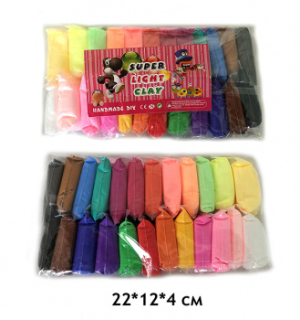 Пластилин арт. 2279-23/6602/HM-1522 Воздушный 24 шт. в пак.~ */+=_