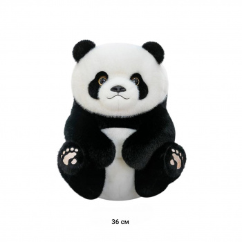 им Панда арт. 17499-2-209 Черная сидит 6-палые следы 36 см 2 цвета в пак.