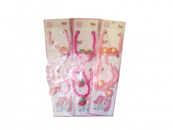 Набор украшений арт. 709005 Девочка с зайкой Бусы, кольцо, браслет, клипсы в ассортименте в пак.